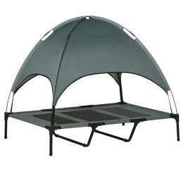 48" x 36" Elevated Portable Dog Cot Cooling Pet Bed with UV Protection Canopy Shade (Option: Grey-910x230x100 mm)