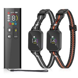 2-in-1 Dog Shock and Bark Collar Dog Training Collar with Remote 1/2/3 Collars(Options) Rechargeable IP68 Waterproof with 3 Channels for Medium a (Type: With 2 Collar)