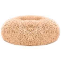 Pet Dog Bed Soft Warm Fleece Puppy Cat Bed Dog Cozy Nest Sofa Bed Cushion L Size (Color: Brown, size: L)